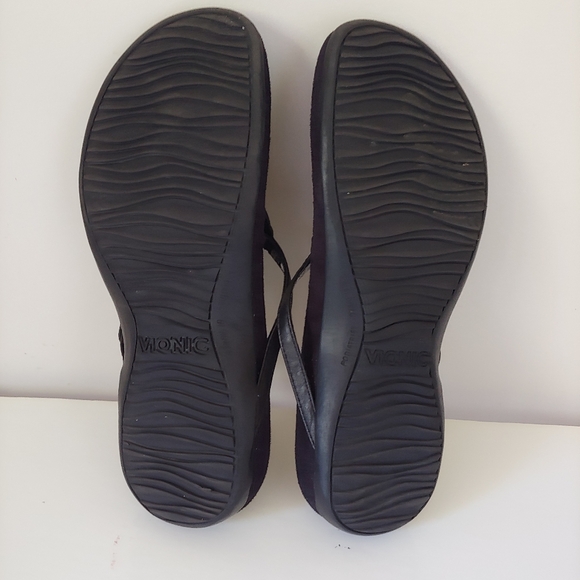 Vionic Rest Ricci Thong Sandals Black Silver Size 7 - Picture 10 of 12